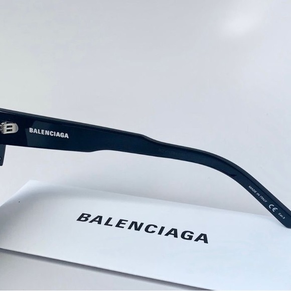 BALENCIAGA BB0004S  ACETATO BLACK GREY - Picture 7 of 11